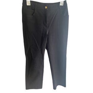 St. John Women's Black Designer Business Straight Leg Hi-Rise Ankle Pant Sz 4